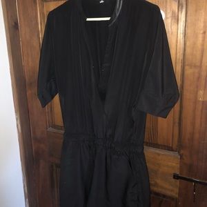 Rudsak black silk shirt romper